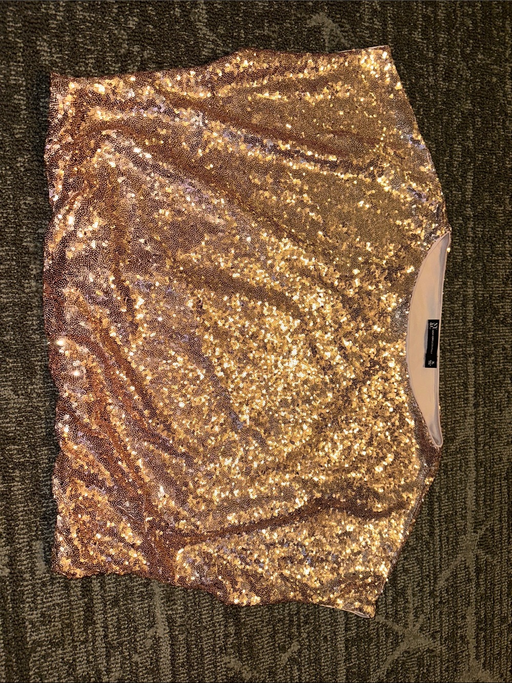 New York & Company Rose Gold Sequin Top